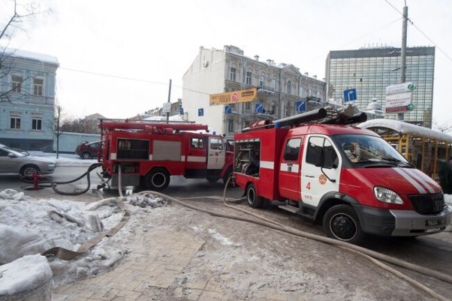 В центре Киева горел офис. Фото. Видео