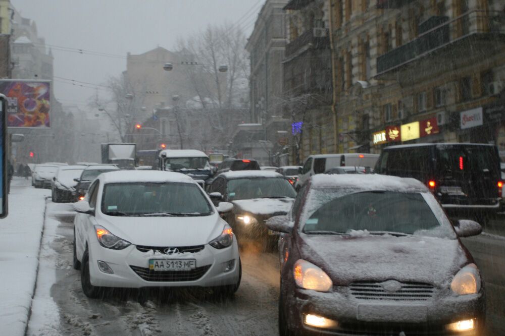 Снегопад в Киеве