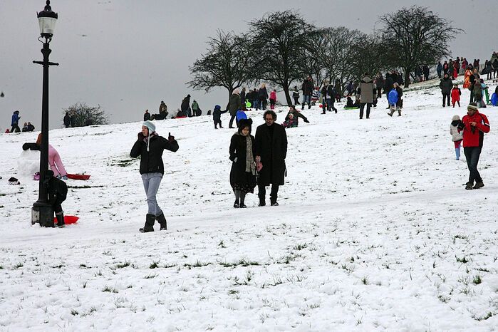 Семейка Картер-Бартон резвится в снегу. Фото