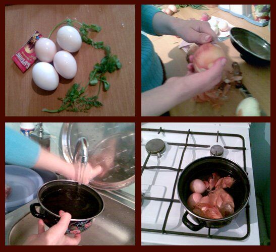 Красим яйца фиалками, куркумой и шпинатом. Фото