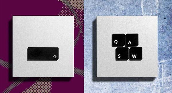 Созданы стильные выключатели света с кнопками от клавиатуры. Фото