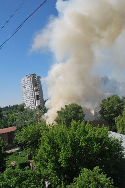 У центрі Києва горіло агентство нерухомості. Фото 