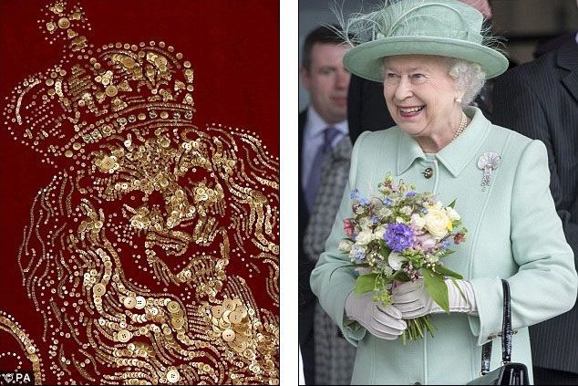 Для Елизаветы II создан штандарт из 500 000 пуговиц. Фото