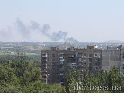 В Макеевке горел завод: дым было видно за 30 км