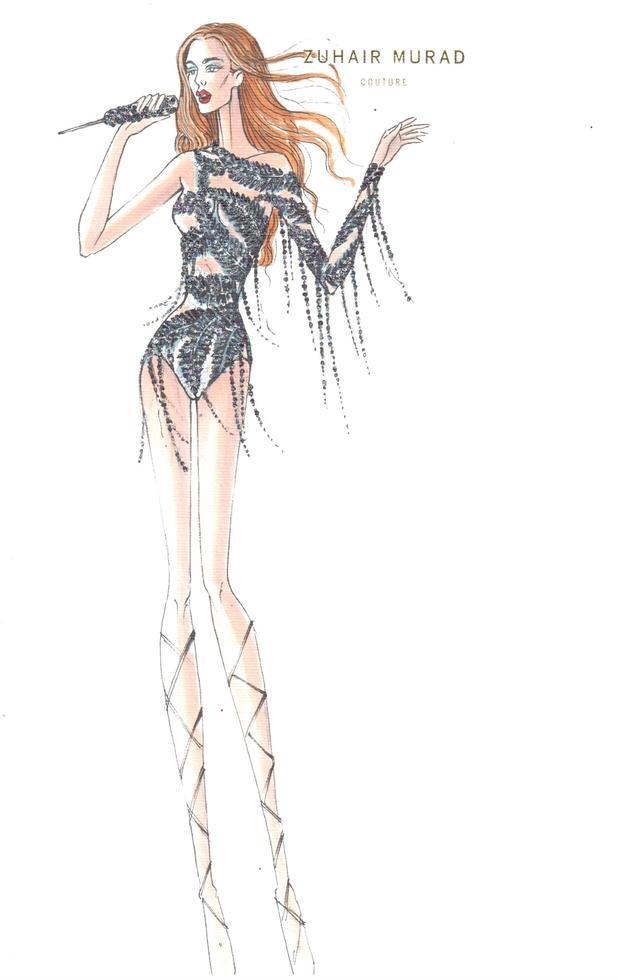 Лопес опубликовала эскизы концертных костюмов.Фото