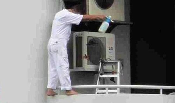 Сумасшедшие установщики кондиционеров. Фото 