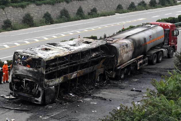Фото ужасного "метанового" ДТП в Китае