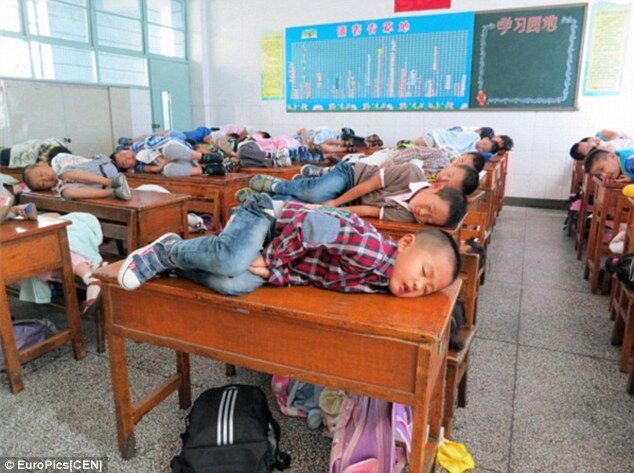 Дети в китае спят на партах