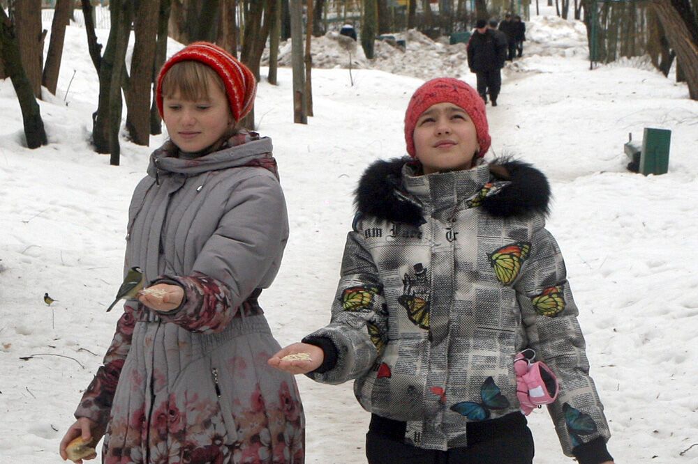 Киевляне наслаждаются зимой