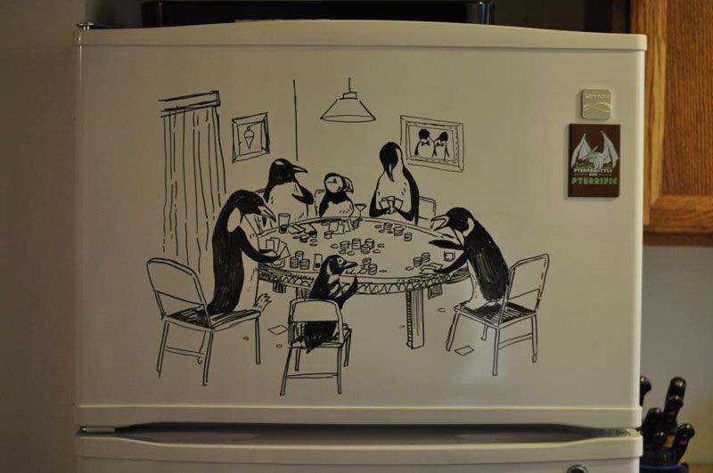 Рисунки на холодильнике