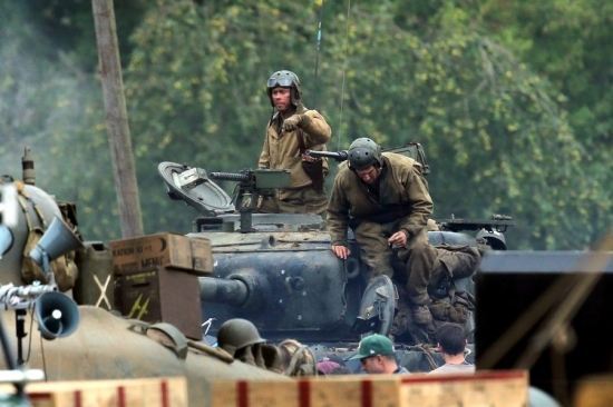 Брэд Питт и Шайа ЛаБаф на войне