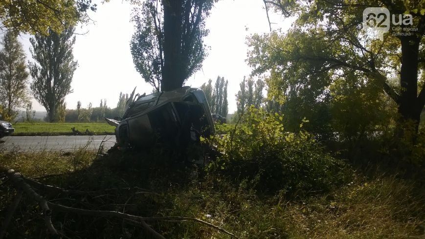 На Донетчине авто из-за лопнувшего колеса влетело в дерево: четыре жертвы