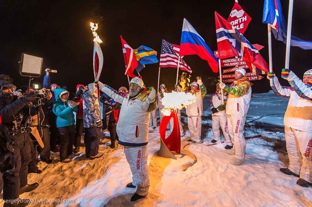 Естафета Олімпійського вогню на Північному полюсі