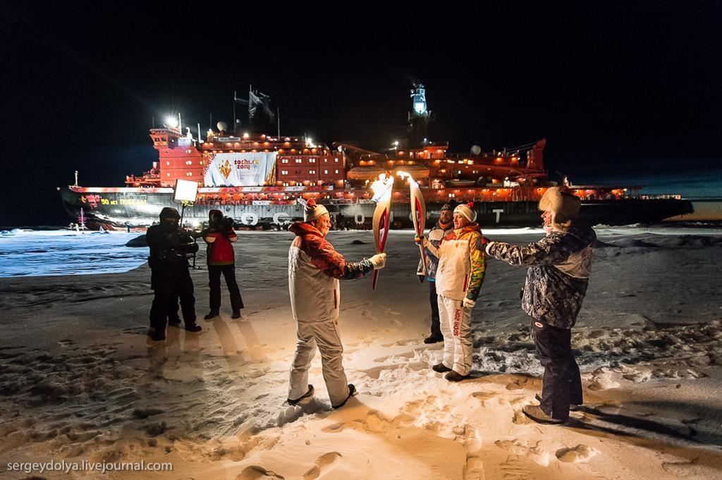 Естафета Олімпійського вогню на Північному полюсі