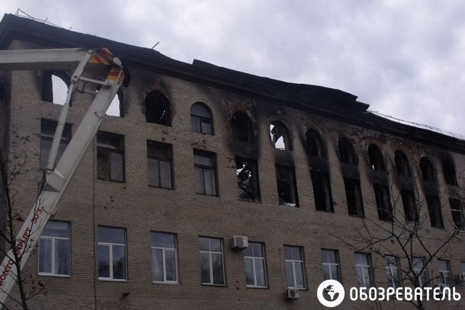 Аграрный университет в Киеве после пожара: залитый водой и без окон 