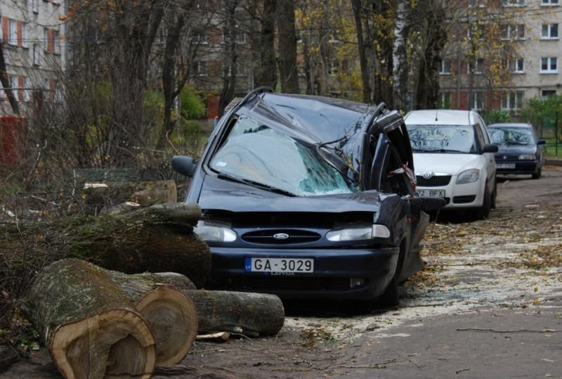 Шторм оставил без света три города в Латвии