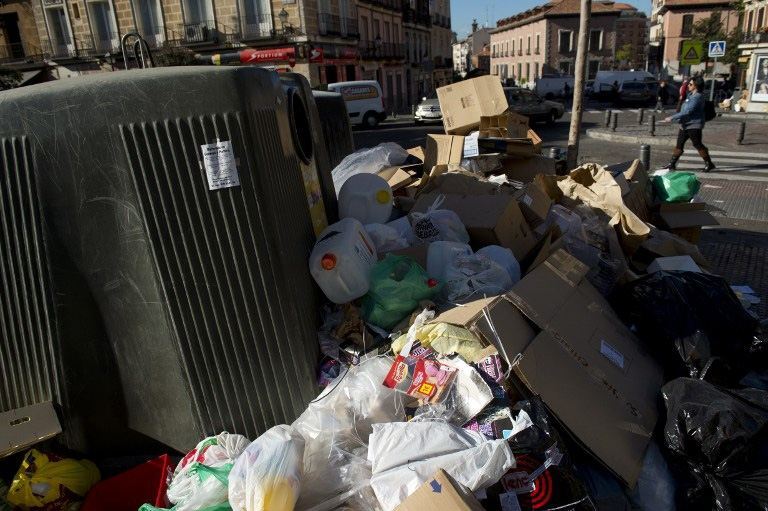 Последствия забастовки дворников в Мадриде