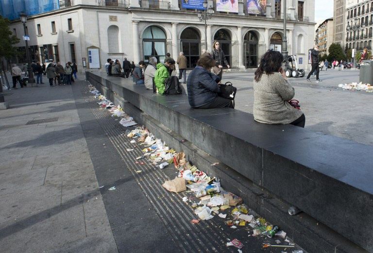 Последствия забастовки дворников в Мадриде