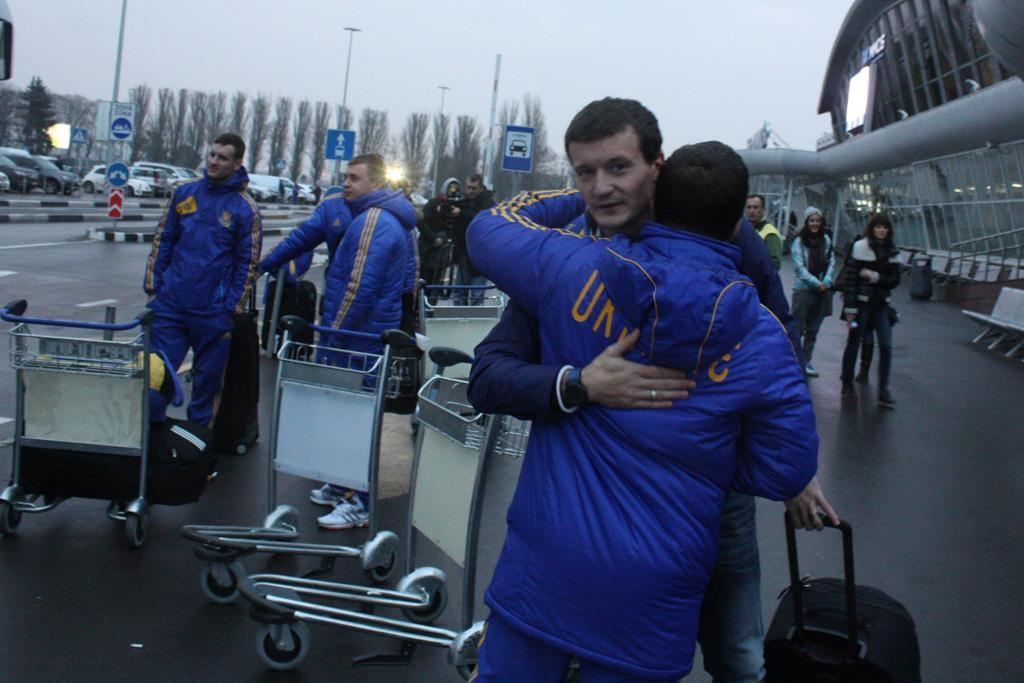 В аэропорту "Борисполь" встречали сборную Украины по футболу