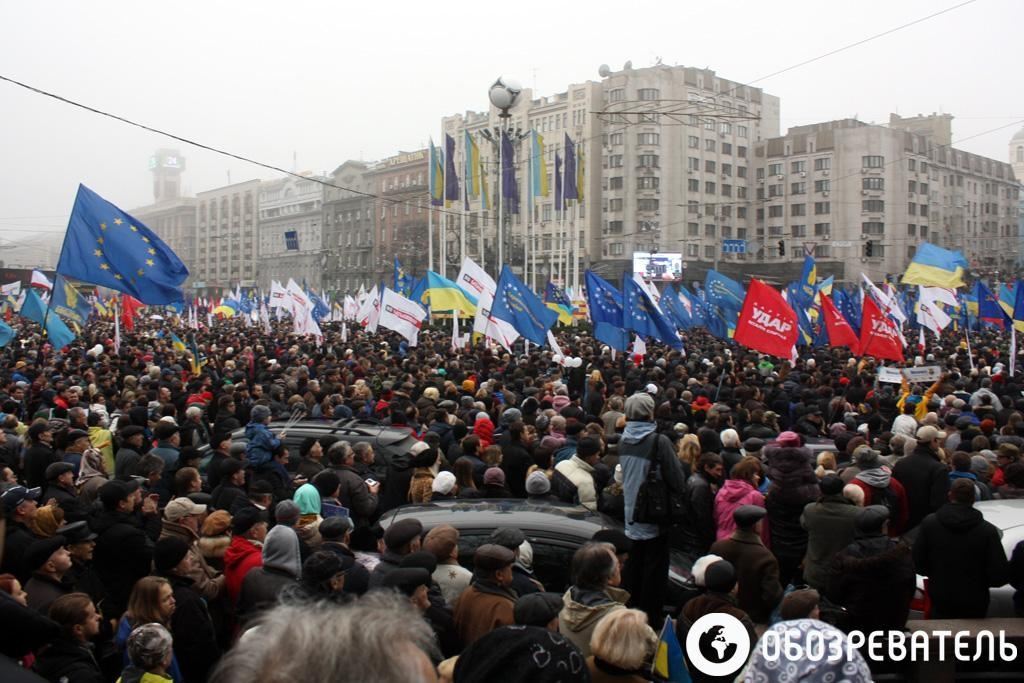 Киевский Евромайдан собрал 100 тысяч участников