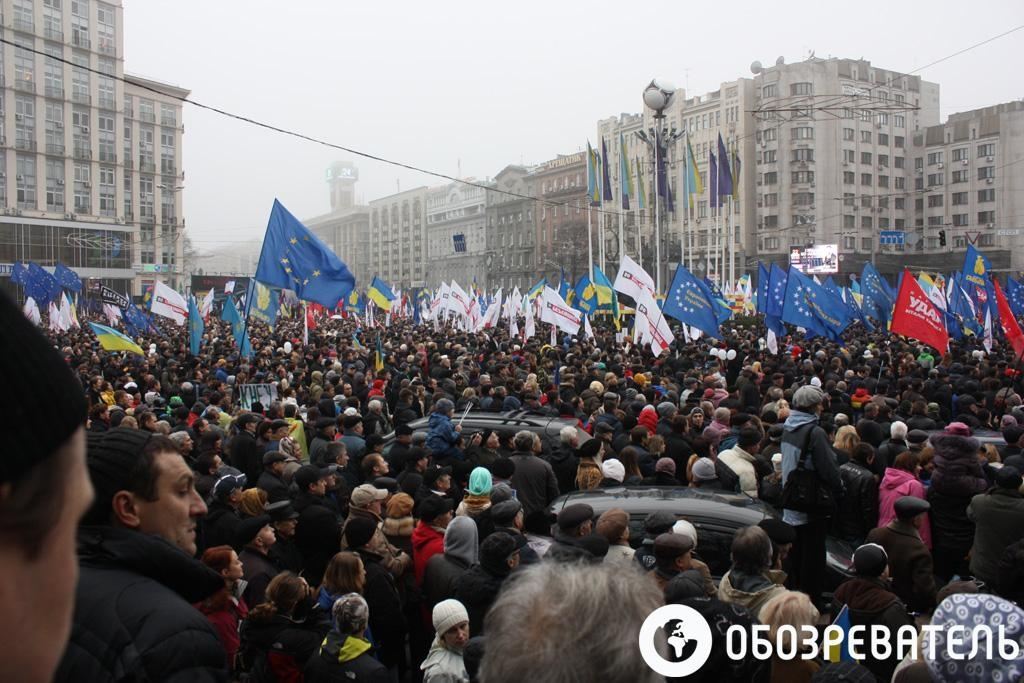Киевский Евромайдан собрал 100 тысяч участников