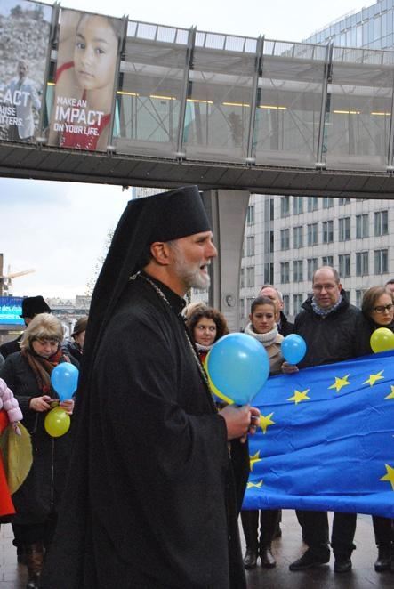 Украинцы в Брюсселе вышли на свой Евромайдан