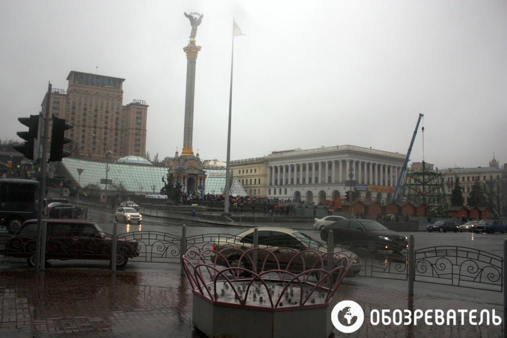 Европейская площадь Киева опустела