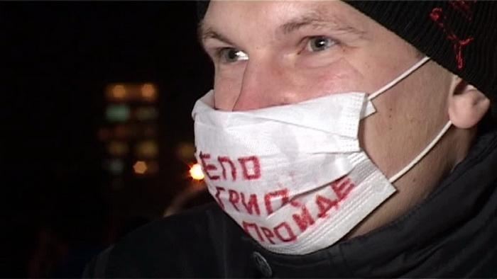 У Харкові учасники Евромайдана вийшли на мітинг у медичних масках