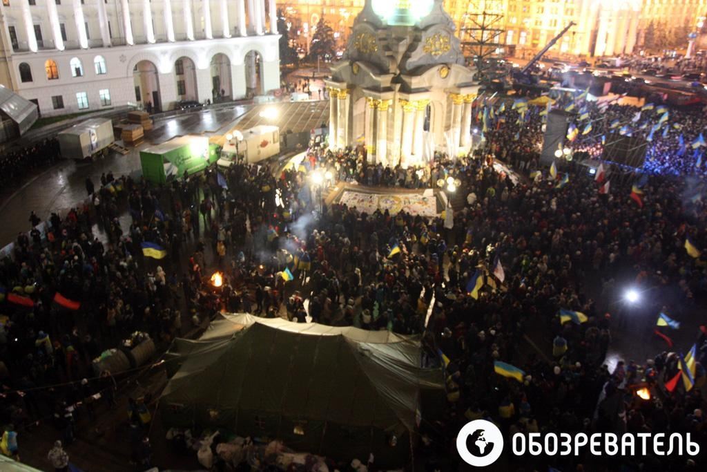 На Майдане Незалежности в Киеве ждут решения Вильнюсского саммита