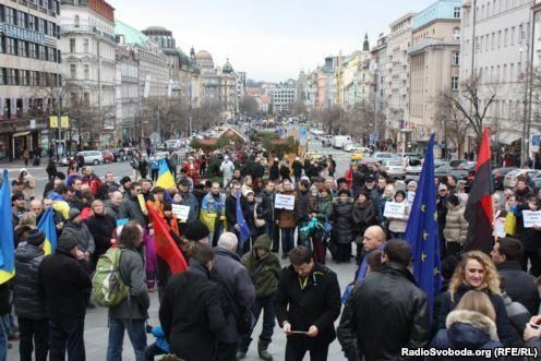 В Праге митинговали в поддержку Евромайдана