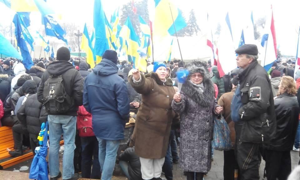 Сторонники Януковича колоннами покидают митинг в Мариинском парке
