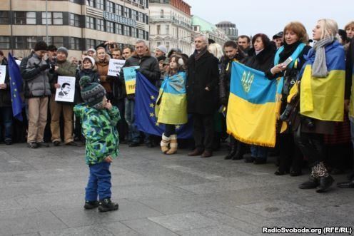 В Праге митинговали в поддержку Евромайдана