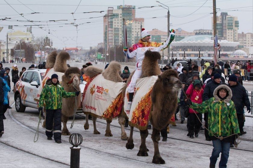 Самые яркие моменты путешествия Олимпийского огня 2014