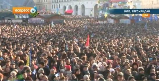 На Народне віче на Майдані зібралося від 30 до 80 тисяч осіб
