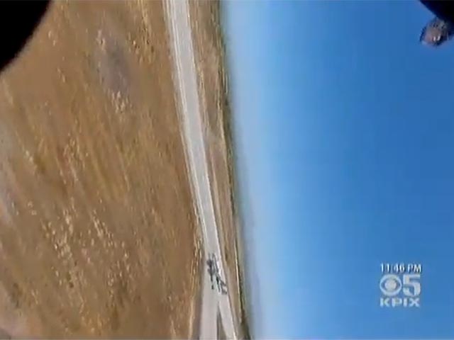 Мужчина с неисправным парашютом снял на видео свое падение. Видео