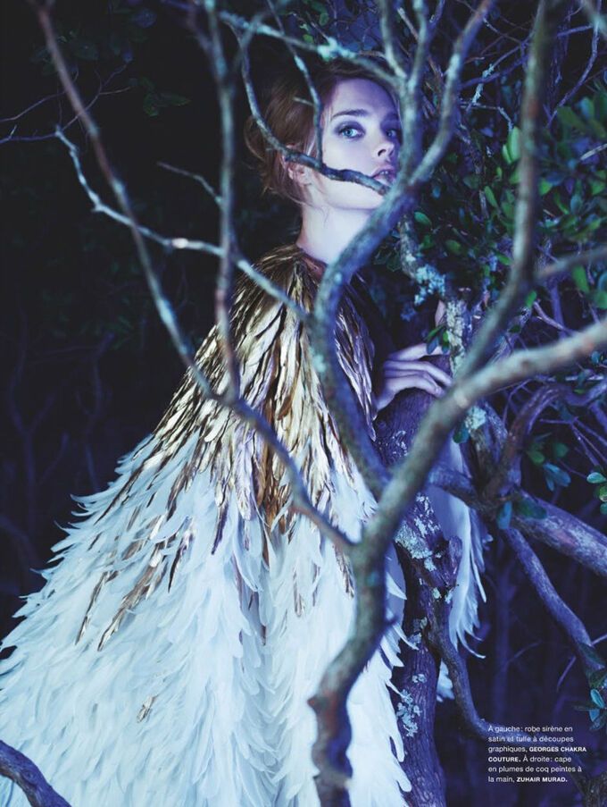 Водянова пошла ночью в лес вместе с Лагерфельдом. Фото