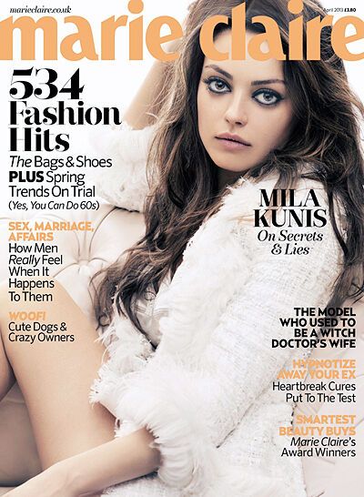 Мила Кунис представила свежий выпуск Marie Claire. Фото