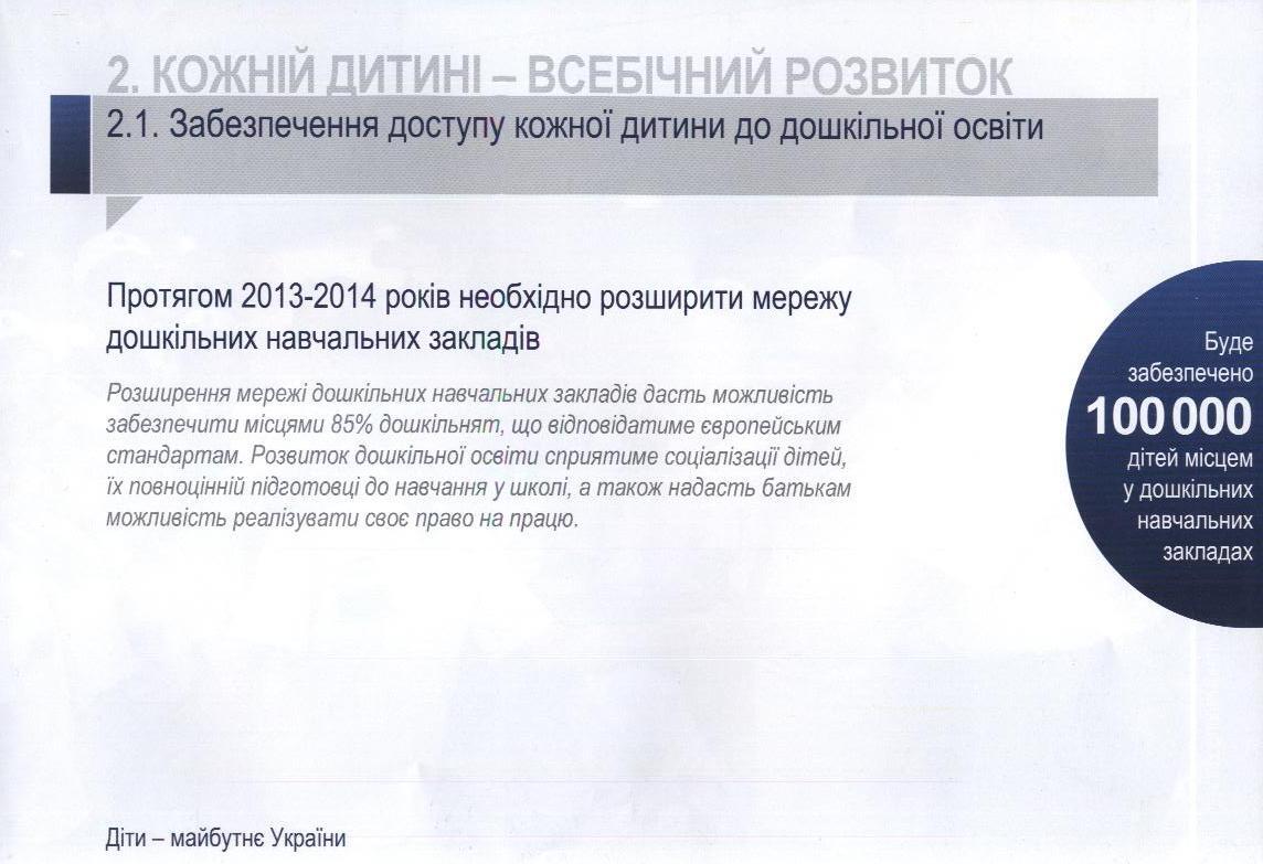 Ініціативи Президента "Діти - майбутнє України"