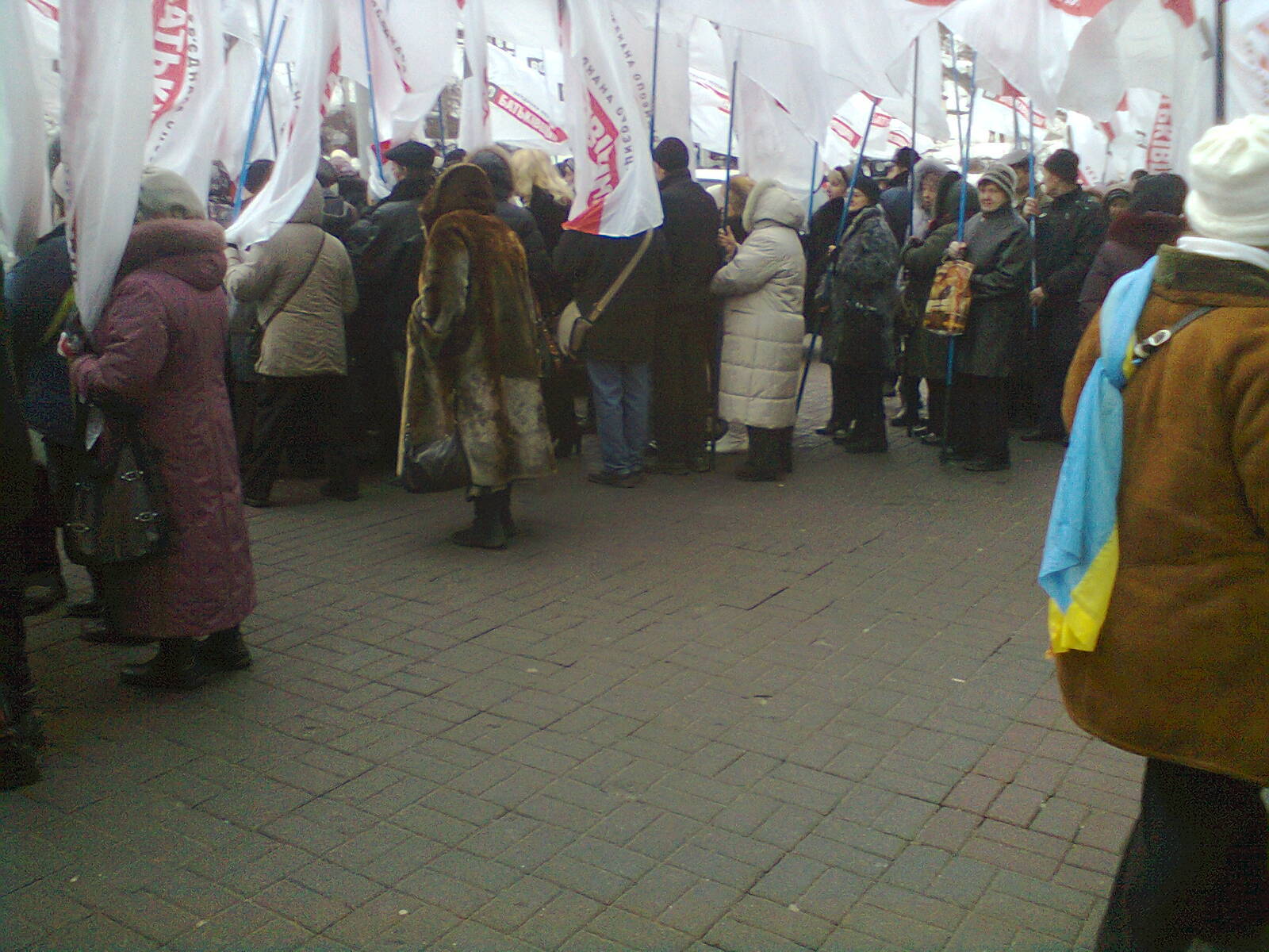 У Украинского дома 450 сторонников Януковича и 300 - противников
