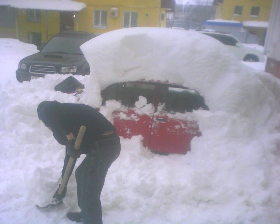 Наслідки снігопаду на Сахаліні