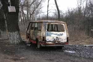 В Полтаве сгорел автомобиль с человеком. Видео