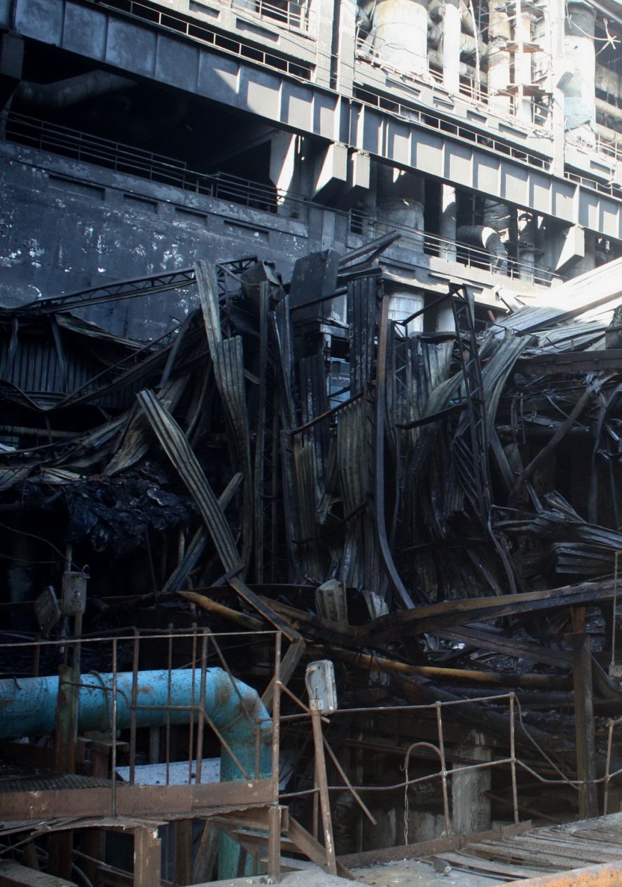 Масштабный пожар на Углегорской ТЭС 