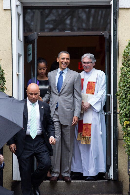 Обама посетил пасхальное богослужение