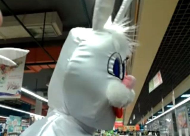 Гігантські кролики влаштували в Сумах "морква-шоу" до приїзду Яценюка