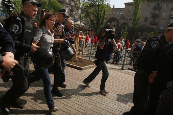 На митинге КПУ милиция задержала четырех хулиганов