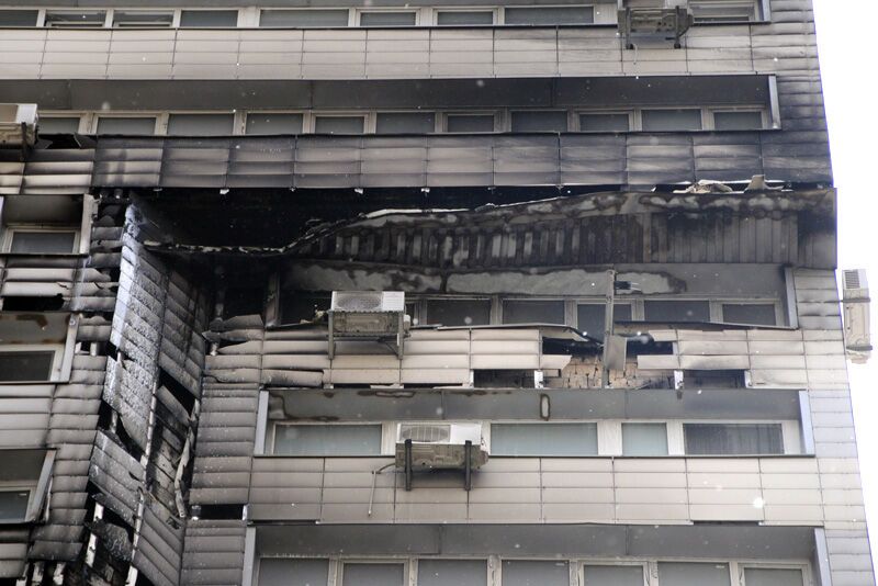 В Киеве снова горела высотка-новострой