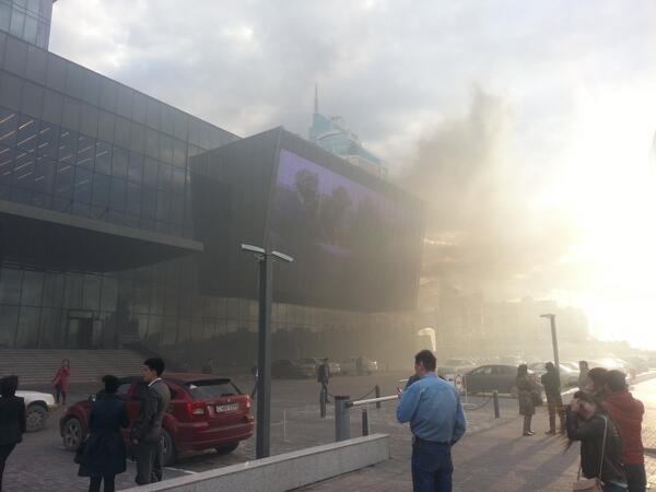 В Казахстане горел медиа-центр главных телеканалов