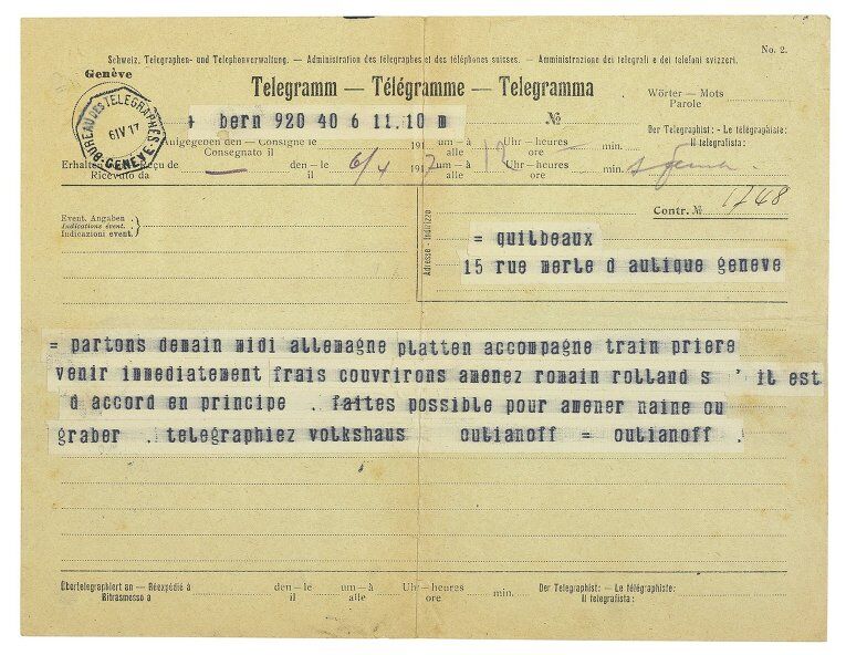 Christie's пустит с молотка телеграмму Ленина о возвращении в Россию