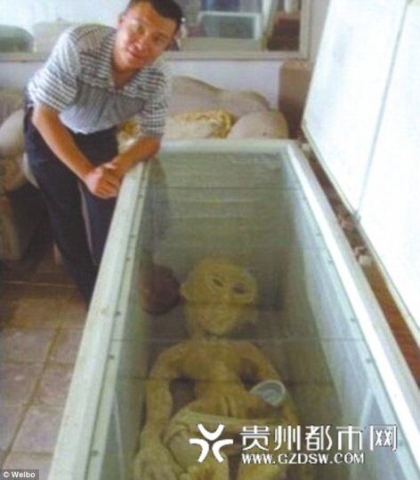 Китайца арестовали за фото с "мертвым пришельцем"