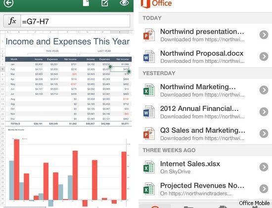 Microsoft Office вышел на iPhone